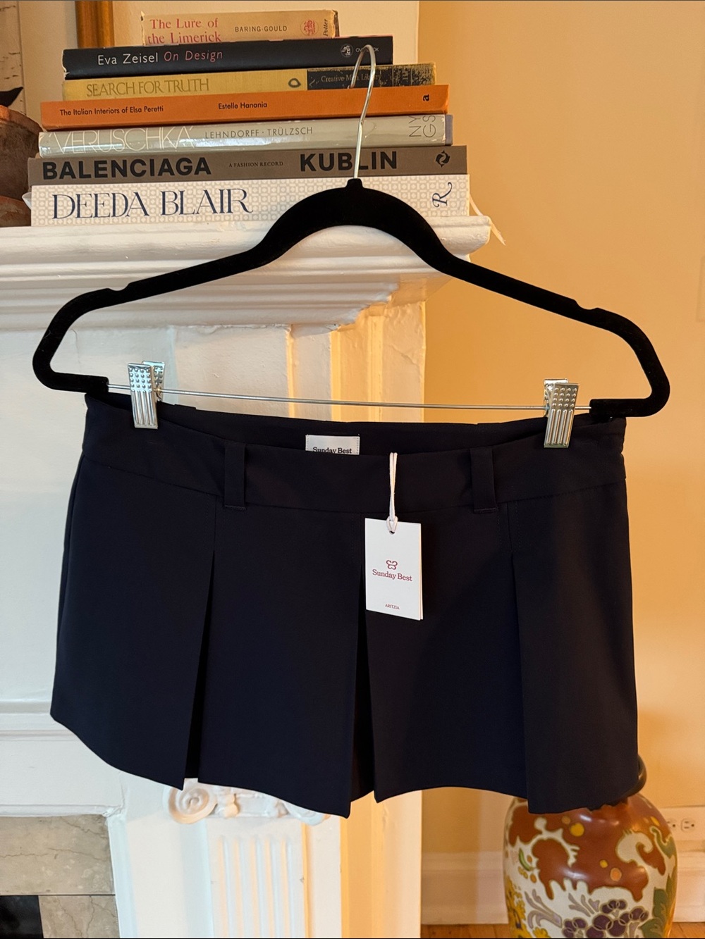 Aritzia Sunday Best Navy Pleated MINIII Skort ❣️ NWT